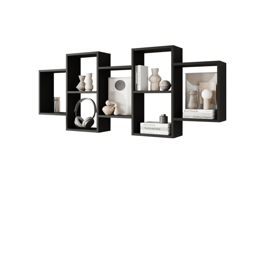 Mensola da parete TRIO 161x65 cm nera