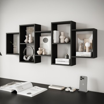 Mensola da parete TRIO 65x161 cm nera