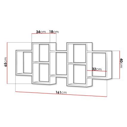 Mensola da parete TRIO 65x161 cm nera