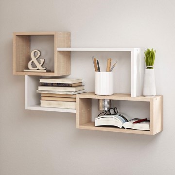 Mensola da parete TRIO 87x54x18 cm rovere sonoma/bianco