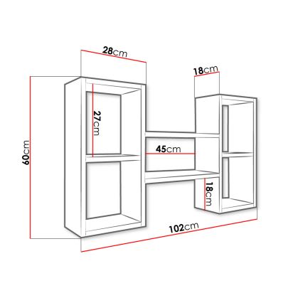 Mensola TRIO 60x102 cm bianco