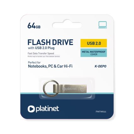 Metallo impermeabile Flash Disk USB 64GB cromo opaco