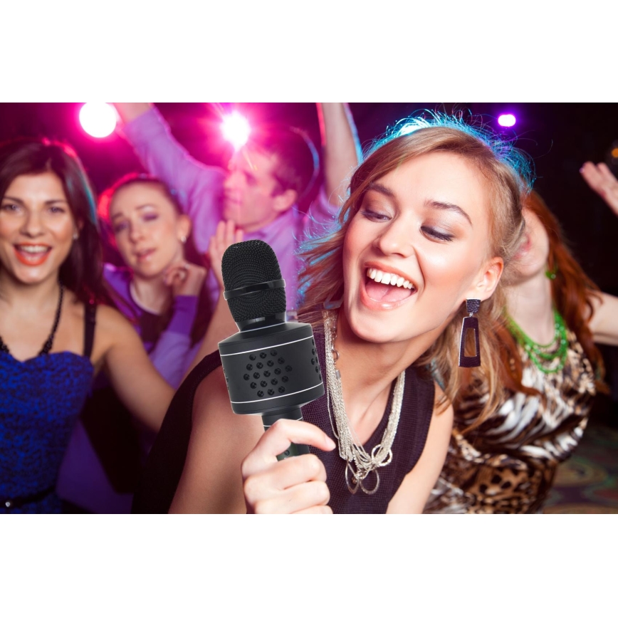 Microfono per karaoke Bluetooth 6W/5V 1500 mAh nero