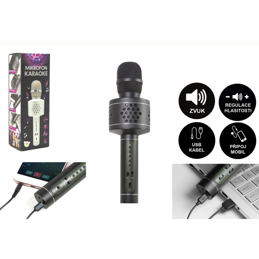 Microfono per karaoke Bluetooth 6W/5V 1500 mAh nero