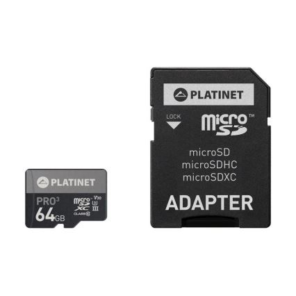 MicroSDXC 64GB U3 Pro A1 90MB/s + Adattatore SD