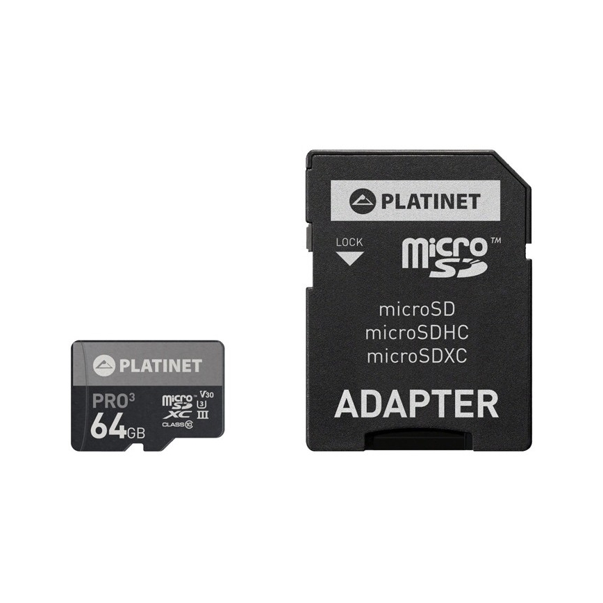 MicroSDXC 64GB U3 Pro A1 90MB/s + Adattatore SD