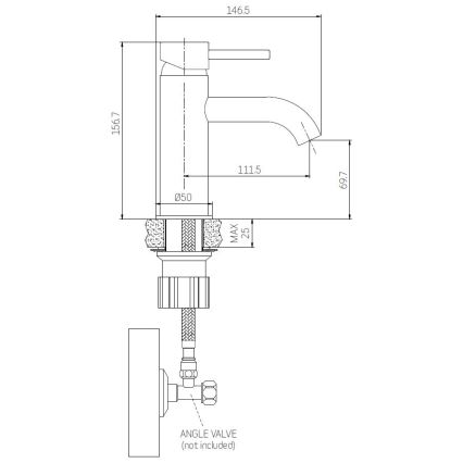 Miscelatore per lavabo ANHOLT 15,6 cm cromo lucido