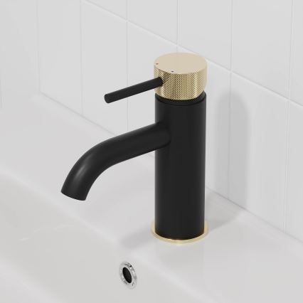 Miscelatore per lavabo ANHOLT 15,6 cm nero/ottone