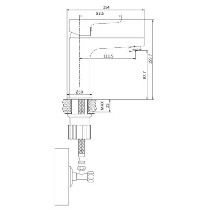 Miscelatore per lavabo NAESBY 15,9 cm cromo lucido
