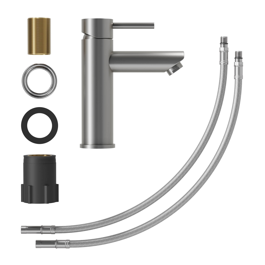 Miscelatore per lavabo RINGSTED 17,8 cm grigio verniciato a polvere