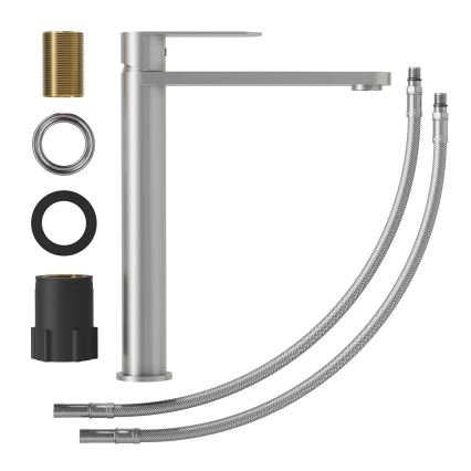 Miscelatore per lavabo TARNBY 27,3 cm in acciaio inossidabile spazzolato