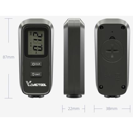 Misuratore di spessore del film vernice 2xCR2032