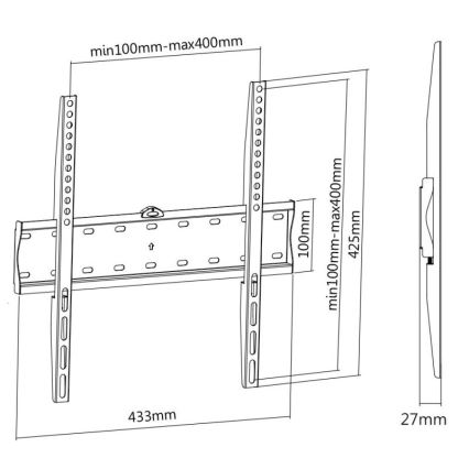 MK FLORIA MKF-17DF441 - Supporto fisso per TV a parete 65" nero
