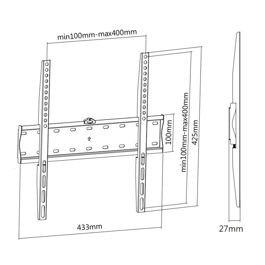 MK FLORIA MKF-17DF441 - Supporto fisso per TV a parete 65" nero