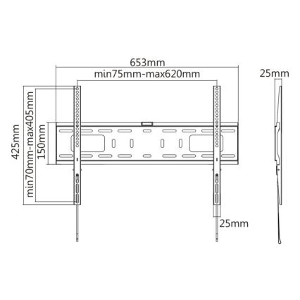 MK FLORIA MKF-17DF641 - Supporto fisso per TV a parete 80" nero