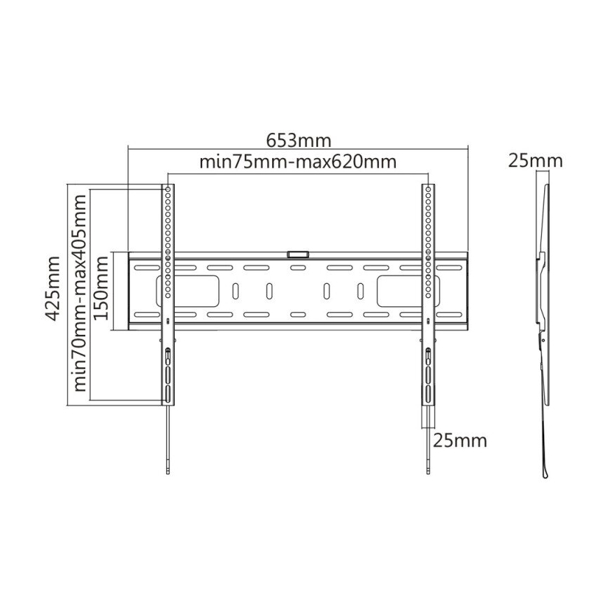 MK FLORIA MKF-17DF641 - Supporto fisso per TV a parete 80" nero