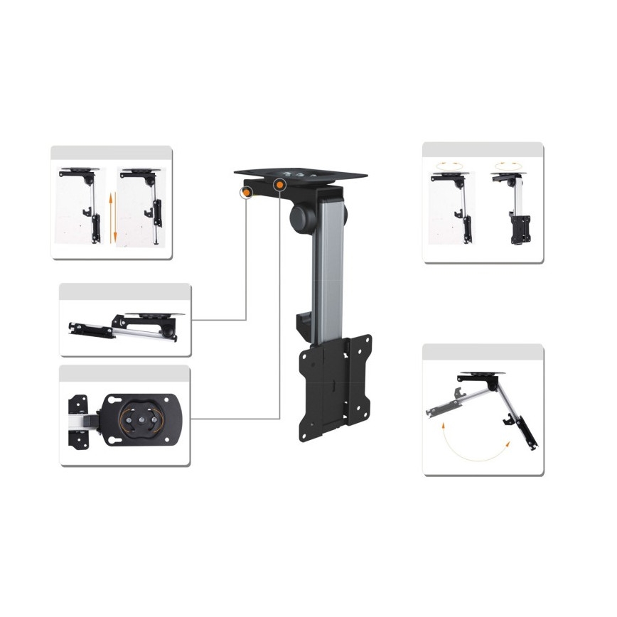 MK FLORIA MKF-17DS220 - Supporto a soffitto per TV da 46 nero