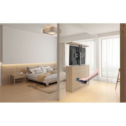 MK FLORIA MKF-19DM648 - Supporto a pavimento per TV 37-65 nero SCHUKO + telecomando