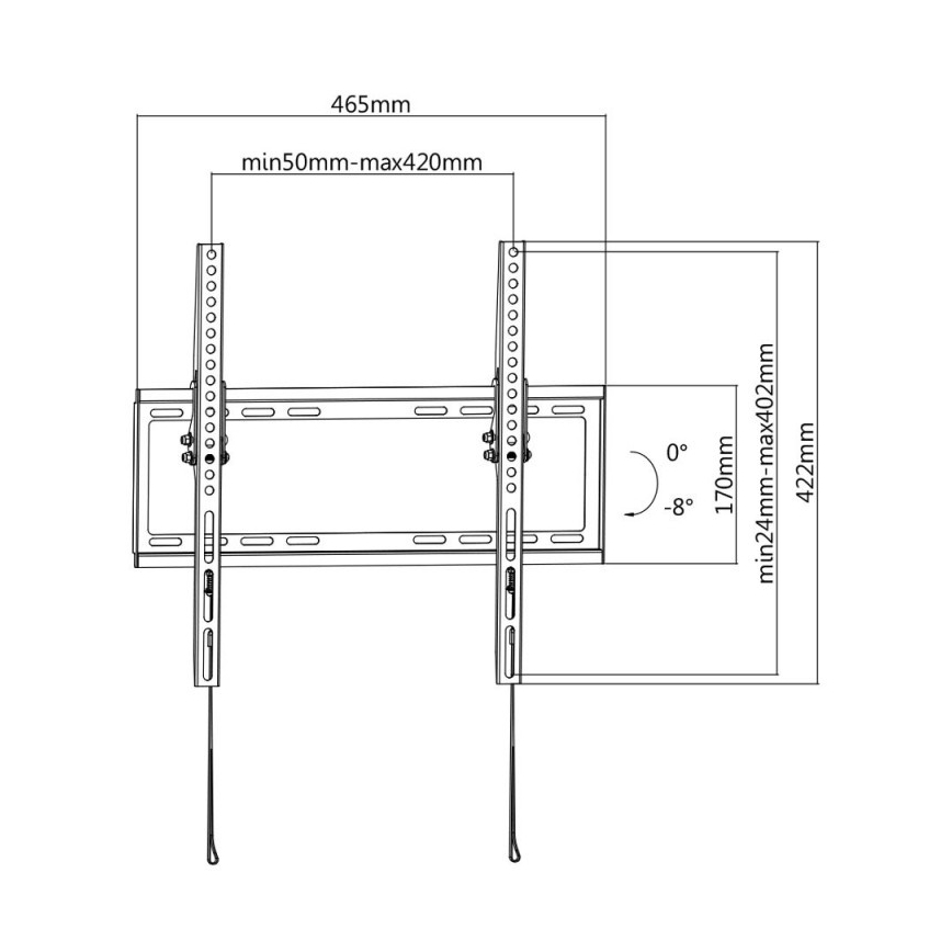 MK FLORIA MKF-20DN447 - Porta TV pieghevole a parete 65" nero