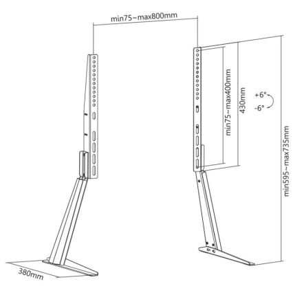 MK FLORIA MKF-21ST841 - Supporto TV inclinabile 32-70" nero