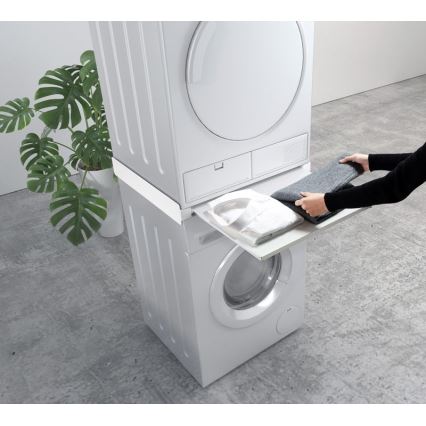 MK FLORIA MKF-23MZ601 - Kit di impilaggio per lavatrice e asciugatrice con cassettone 60 cm bianco