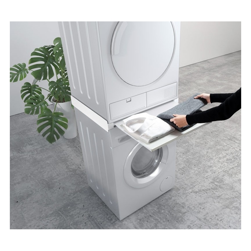 MK FLORIA MKF-23MZ601 - Kit di impilaggio per lavatrice e asciugatrice con cassettone 60 cm bianco
