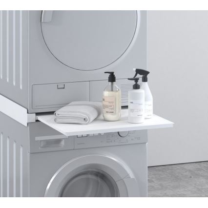 MK FLORIA MKF-23MZ601 - Kit di impilaggio per lavatrice e asciugatrice con cassettone 60 cm bianco