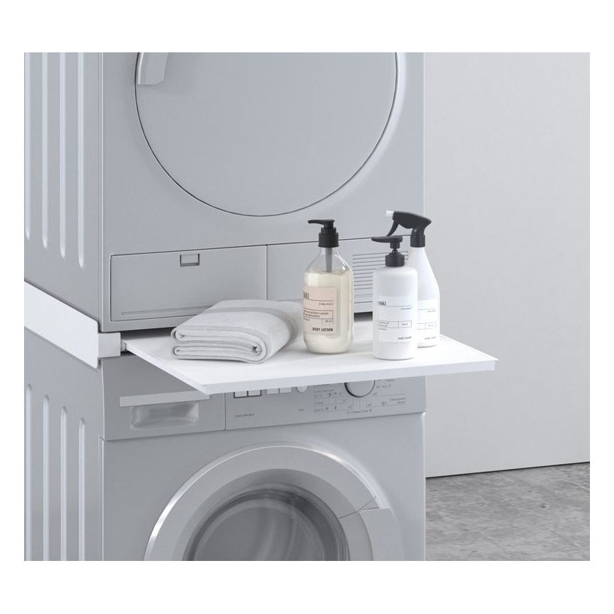 MK FLORIA MKF-23MZ601 - Kit di impilaggio per lavatrice e asciugatrice con cassettone 60 cm bianco