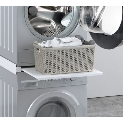 MK FLORIA MKF-23MZ601 - Kit di impilaggio per lavatrice e asciugatrice con cassettone 60 cm bianco
