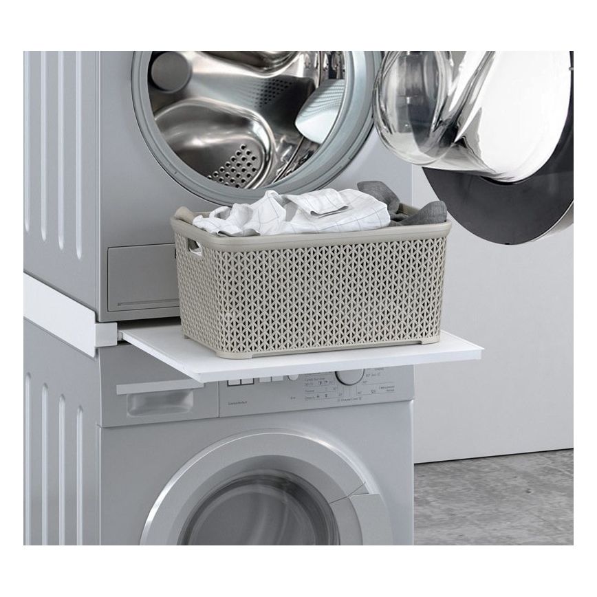 MK FLORIA MKF-23MZ601 - Kit di impilaggio per lavatrice e asciugatrice con cassettone 60 cm bianco