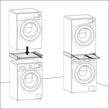 MK FLORIA MKF-23MZ601 - Kit di impilaggio per lavatrice e asciugatrice con cassettone 60 cm bianco