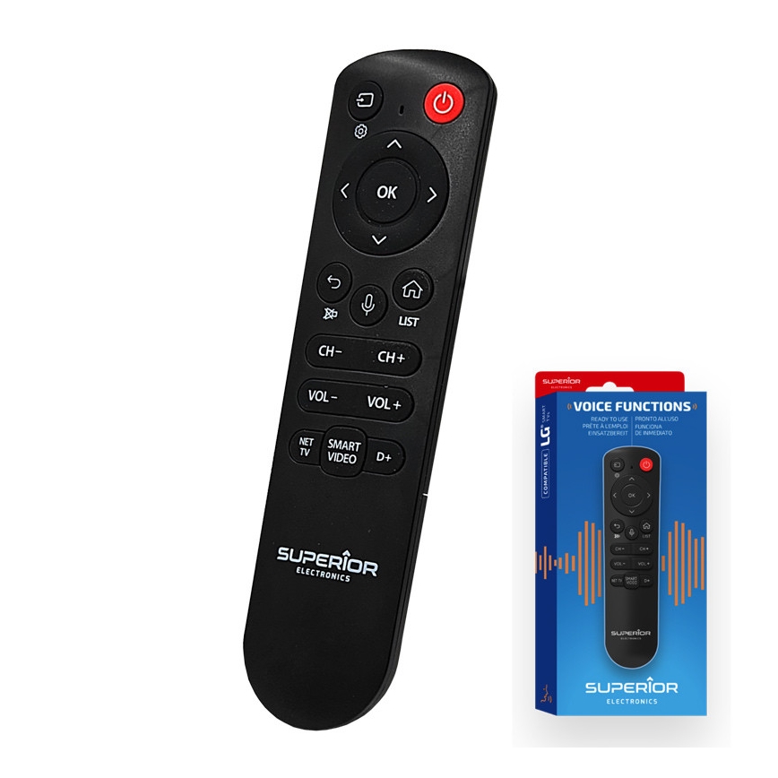 MK FLORIA Superior RC UNI TV LG VOICE - Telecomando di ricambio per TV LG, alimentazione 2x AAA
