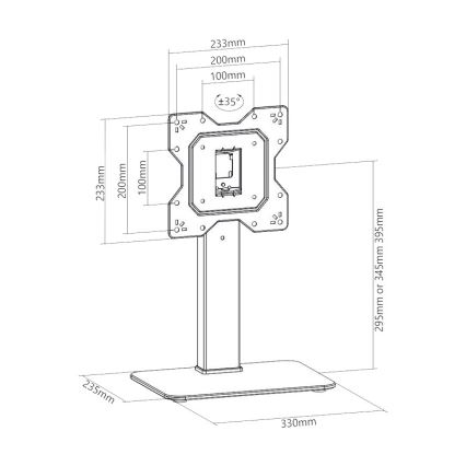 MK FLORIA Superior SUPSTV019 - Supporto da pavimento per TV 23-43 nero