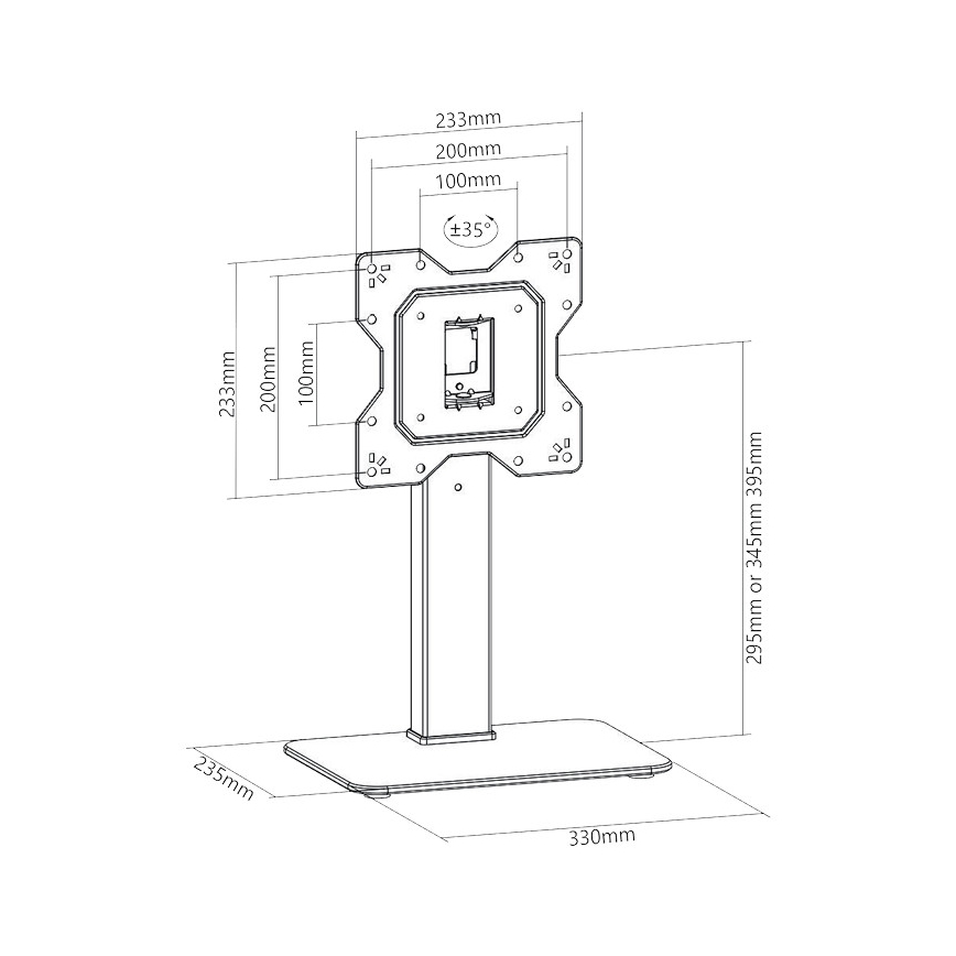 MK FLORIA Superior SUPSTV019 - Supporto da pavimento per TV 23-43 nero