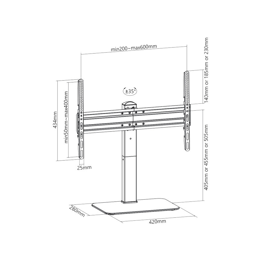 MK FLORIA Superior SUPSTV020 - Supporto da pavimento per TV 37-70 nero