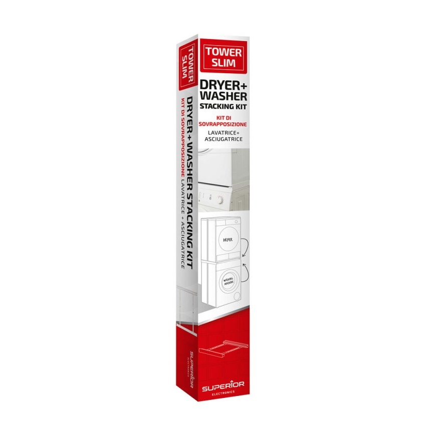 MK FLORIA Superior Tower Slim - Elemento intermedio per lavatrice e asciugatrice 66 cm, bianco