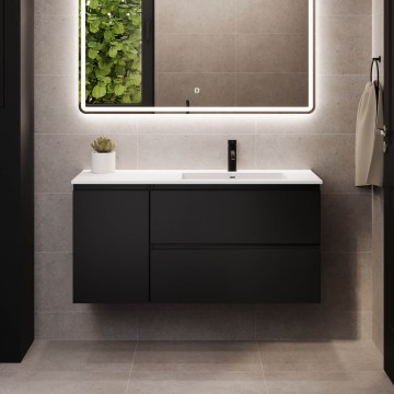 Mobile bagno con lavabo HELSINKI 115 cm destro/nero