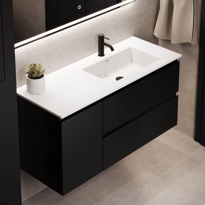 Mobile bagno con lavabo HELSINKI 115 cm destro/nero