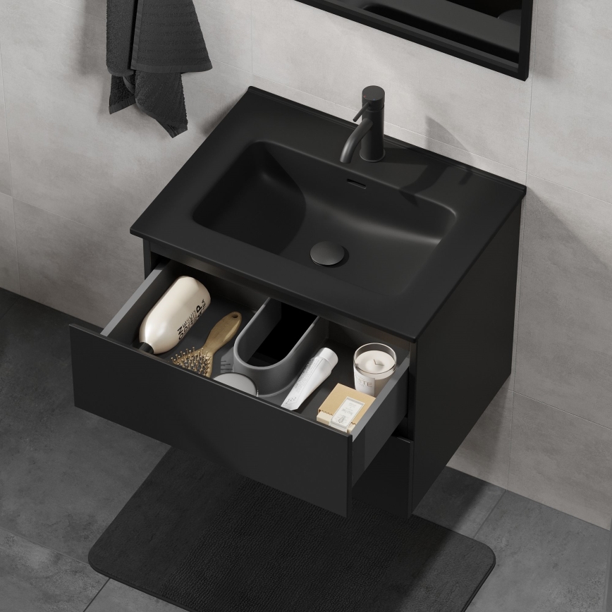 Mobile bagno con lavabo KENWOOD 61 cm, nero