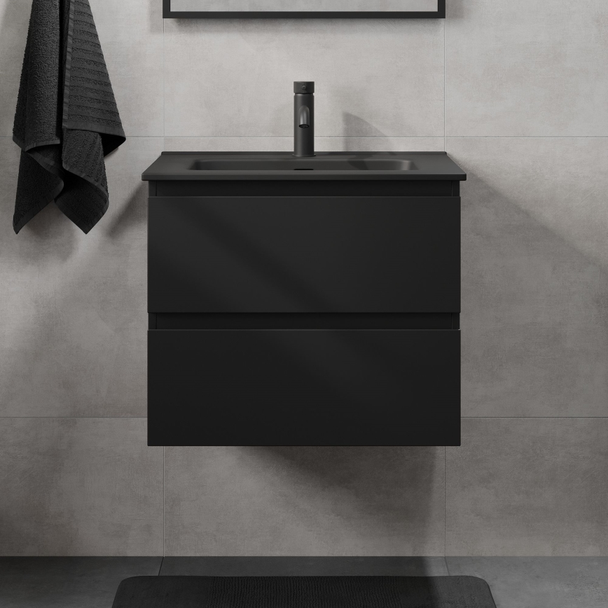 Mobile bagno con lavabo KENWOOD 61 cm, nero