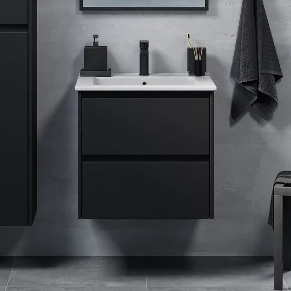 Mobile bagno con lavabo LYKE 60 cm nero
