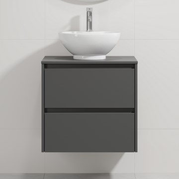 Mobile bagno con lavabo TRONDHEIM/DRAMMEN 60x57x46 cm antracite/bianco