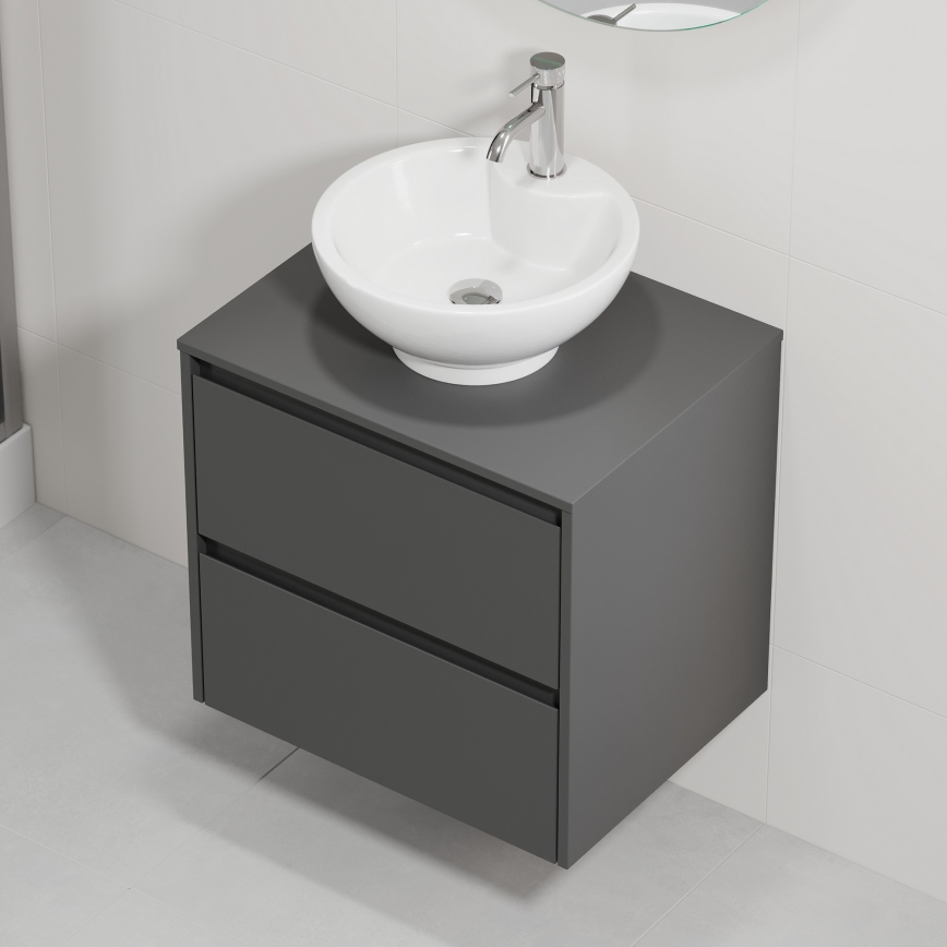 Mobile bagno con lavabo TRONDHEIM/DRAMMEN 60x57x46 cm antracite/bianco