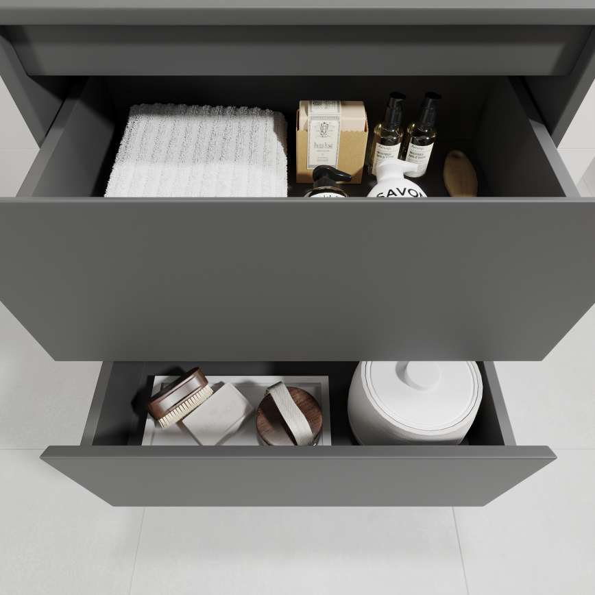 Mobile bagno con lavabo TRONDHEIM/DRAMMEN 60x57x46 cm antracite/bianco