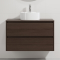 Mobile bagno con lavabo TRONDHEIM/VIKEDAL 90x57x46 cm noce/bianco