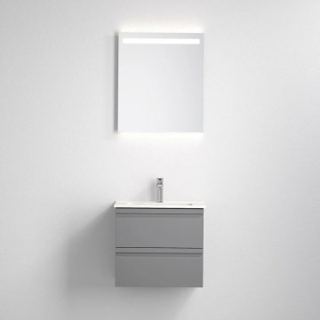 Mobile bagno con lavabo VIGO + specchio da parete retroilluminato a LED/10W/230V IP44 grigio
