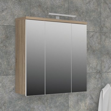 Mobile bagno sospeso con specchio VENOM bianco/rovere sonoma