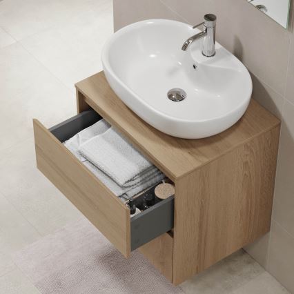Mobile bagno TRONDHEIM per lavabo 60 cm, rovere