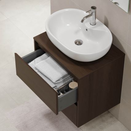 Mobile bagno TRONDHEIM per lavabo 60x57x46 cm, finitura noce