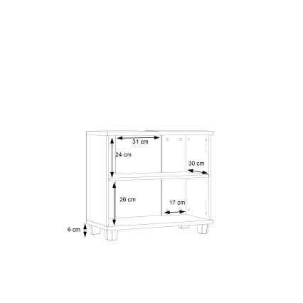 Mobile bagno VENOM bianco/rovere sonoma
